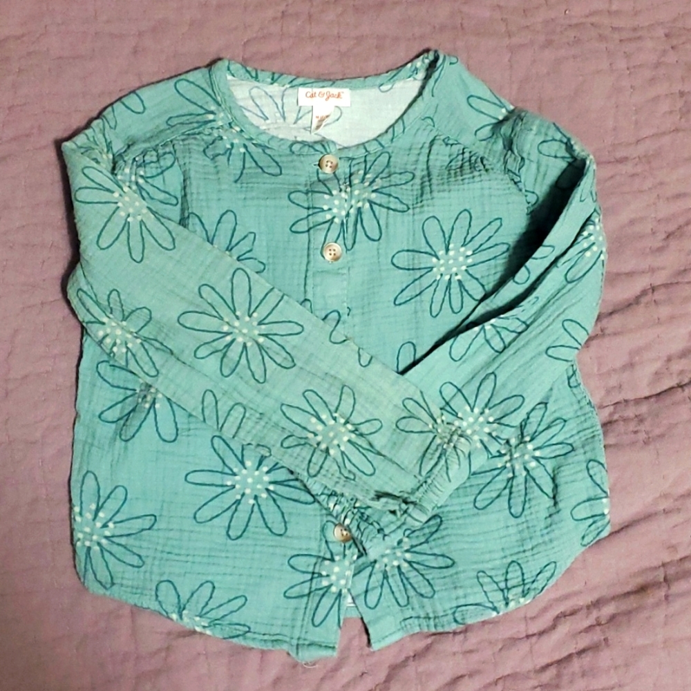Cat and Jack 7/8 Long Sleeve Button Up